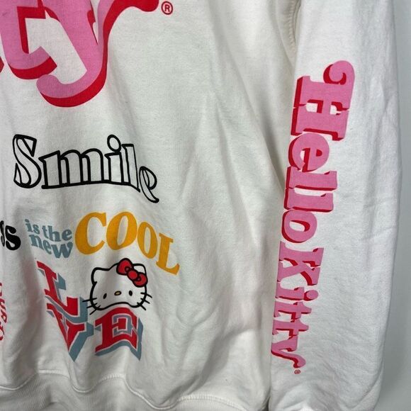 Hello Kitty Sanrio Graphic Crew Neck Sweatshirt White Pink women’s size XL - Picture 5 of 14